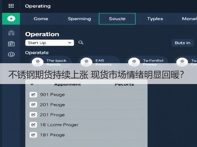 不锈钢期货持续上涨 现货市场情绪明显回暖？