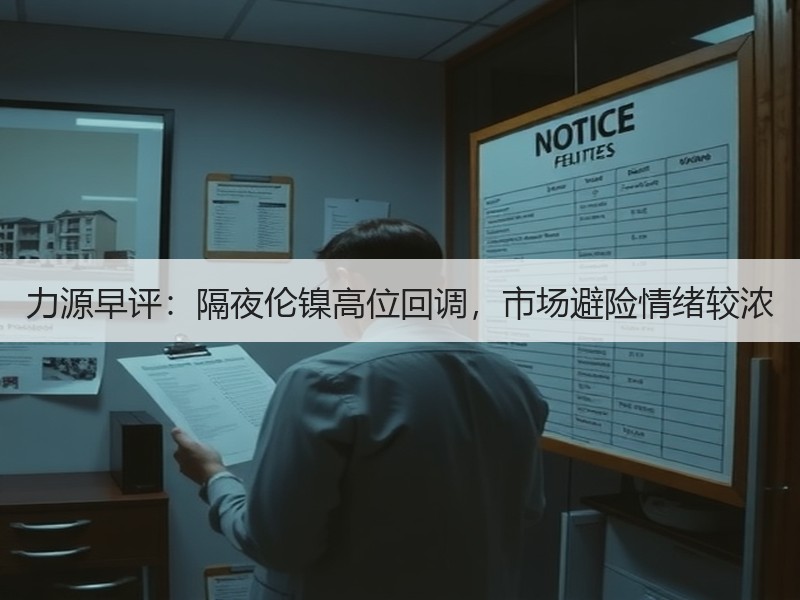 力源早评：隔夜伦镍高位回调，市场避险情绪较浓