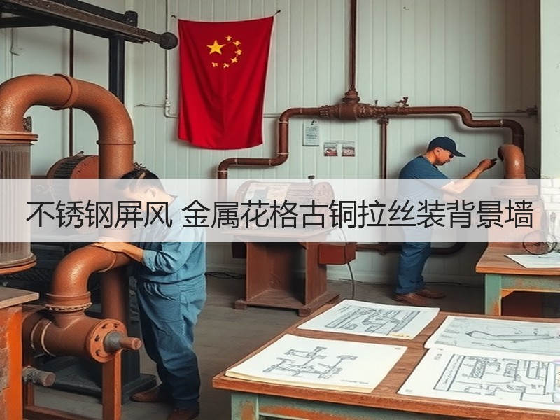 不锈钢屏风 金属花格古铜拉丝装背景墙